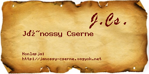 Jánossy Cserne névjegykártya